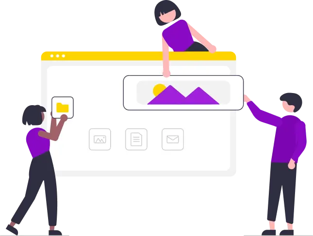 Pessoas construindo um site